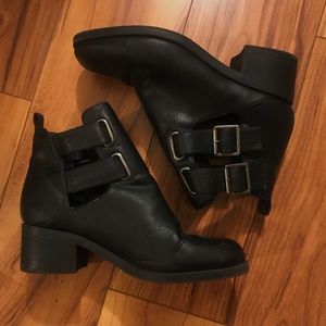 Steve Madden Black Cutout Ankle Booties